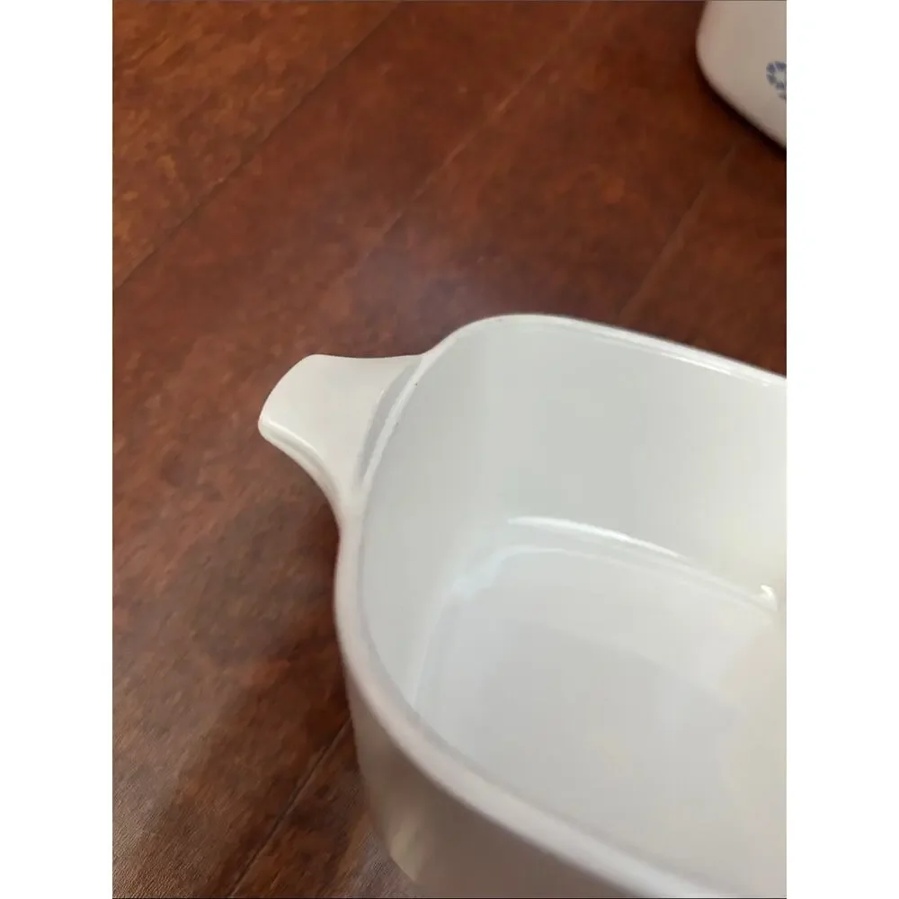 Set of 2 Vintage CorningWare Dishes Featuring the Iconic Blue Corn Pattern